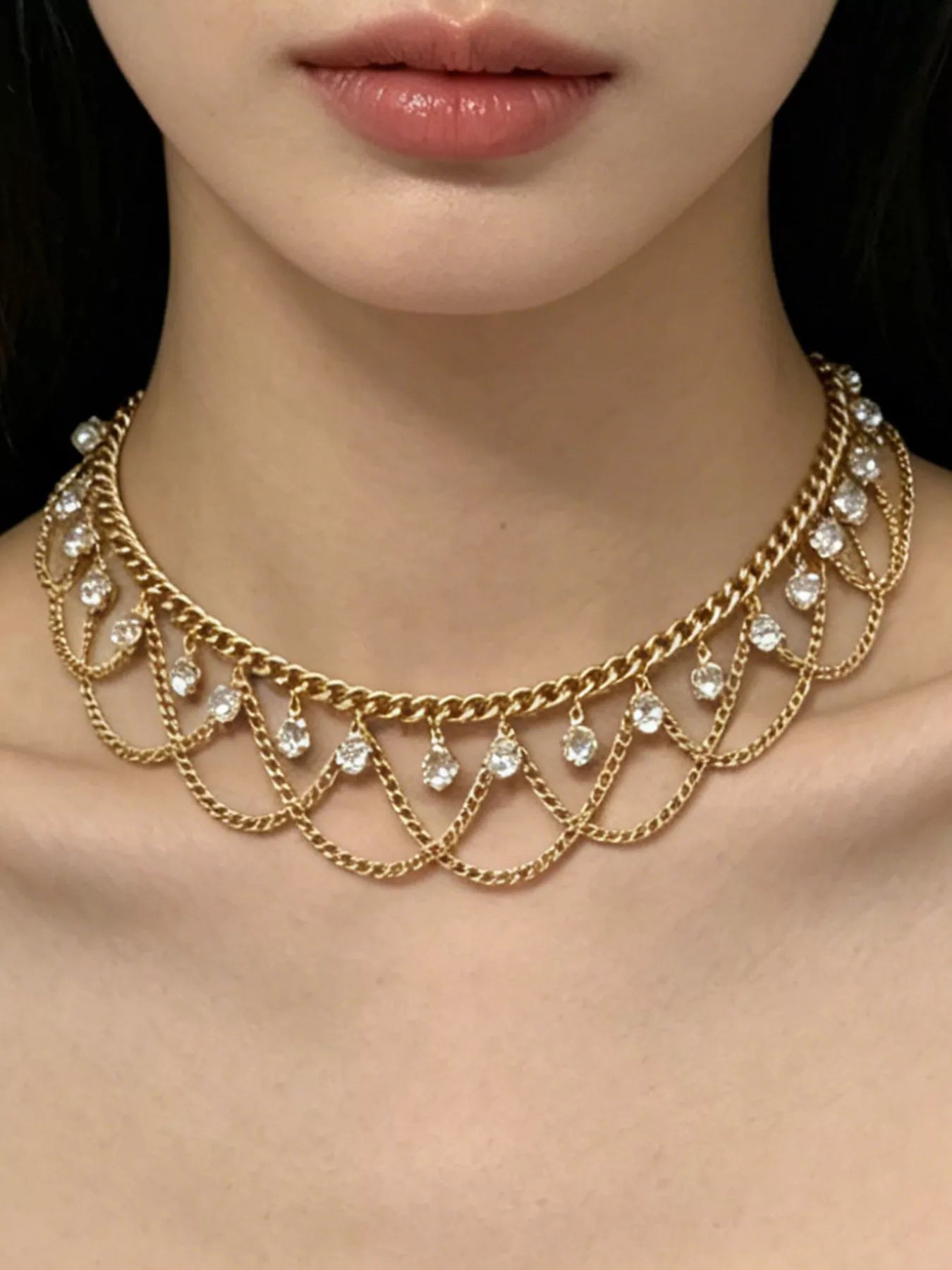 18K Gold-Plated Zircon Chain Necklace – Stylefoundry